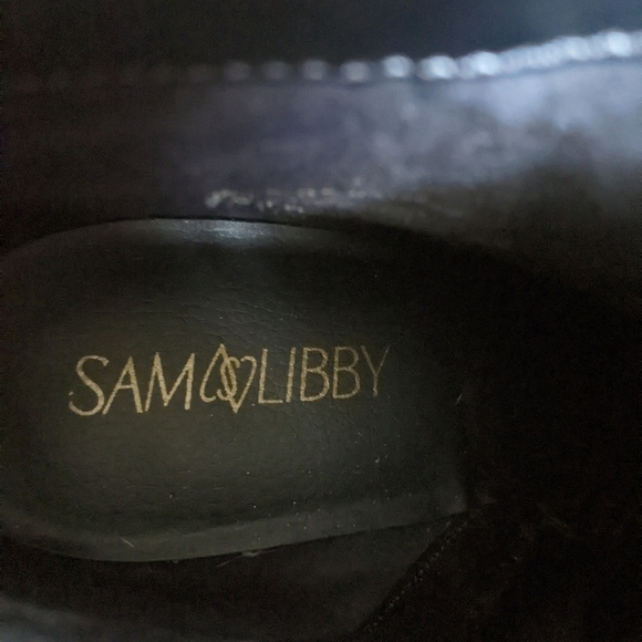 Sam & Libby Ankle Boot Women's 10 Black Faux Suede Buckle Stiletto Heel - Picture 7 of 8